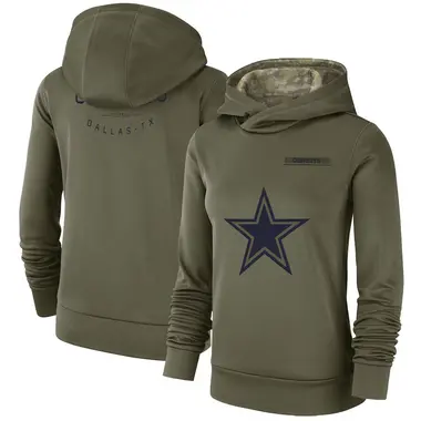 men's dallas cowboys nike olive salute to service sideline therma performance pullover hoodie